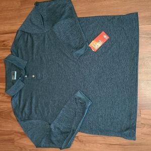 PGA dark submerged long-sleeve golf shirt